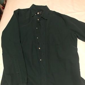 Green button up shirt